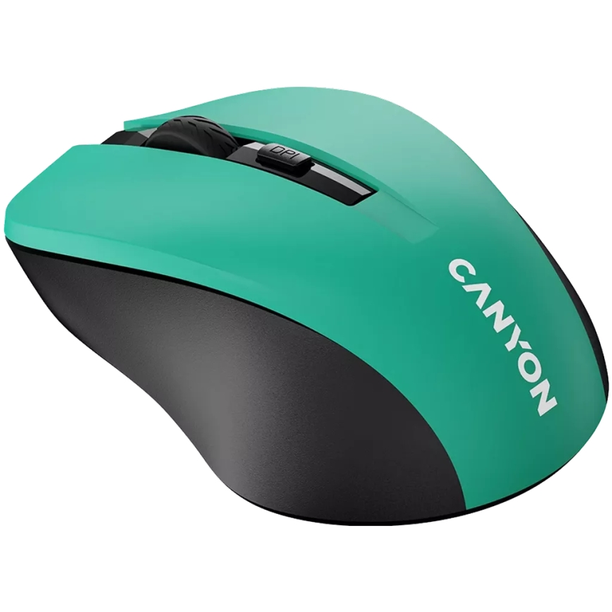 Canyon - Trådlös mus 800/1000/1200 DPI 2xAAA grön