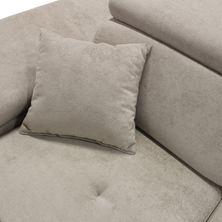 CASTELO L-formad bäddbar hörnsoffa med förvaringsutrymme, vänster, grå