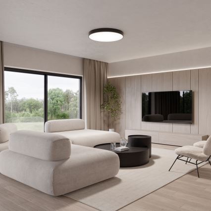 Ceiling light with a sensor CLEO 5xE27/24W/230V d. 60 cm svart