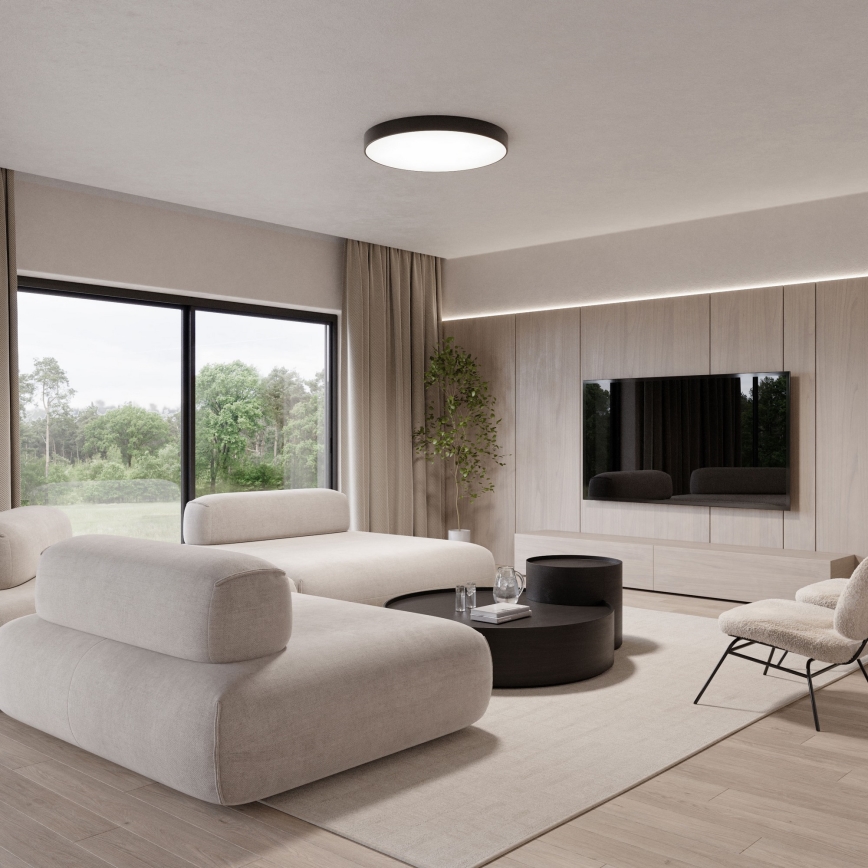 Ceiling light with a sensor CLEO 5xE27/24W/230V d. 60 cm svart