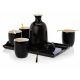 Ceramic kit of cups with carafe and tray KENDI svart