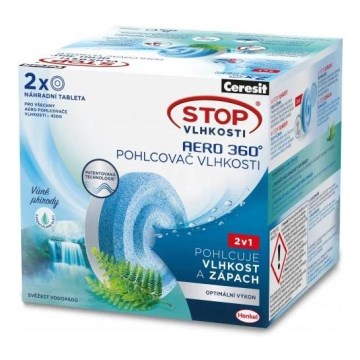 Ceresit - Tabletter för 2-i-1-avfuktaren AERO 360° 2x 450 g, vattenfallsdoft