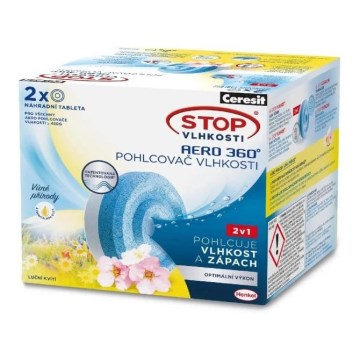 Ceresit - Tabletter för avfuktare 2-i-1 AERO 360° 2x 450 g ängsblommor