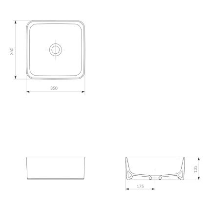 Cersanit K114-007-ECO - Tvättställ för bänkskiva CREA 35x35 cm keramik/glänsande vit