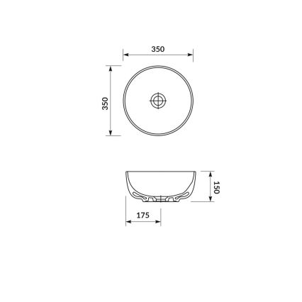 Cersanit K116-047-ECO - Tvättställ för bänkskiva MODUO Ø 35 cm keramik/blankvit