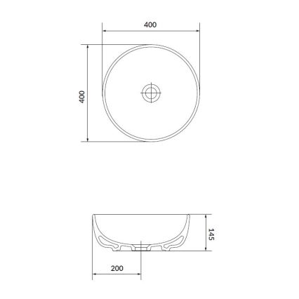 Cersanit K116-048 - Bänkskål MODUO Ø 40 cm keramik/glansig vit