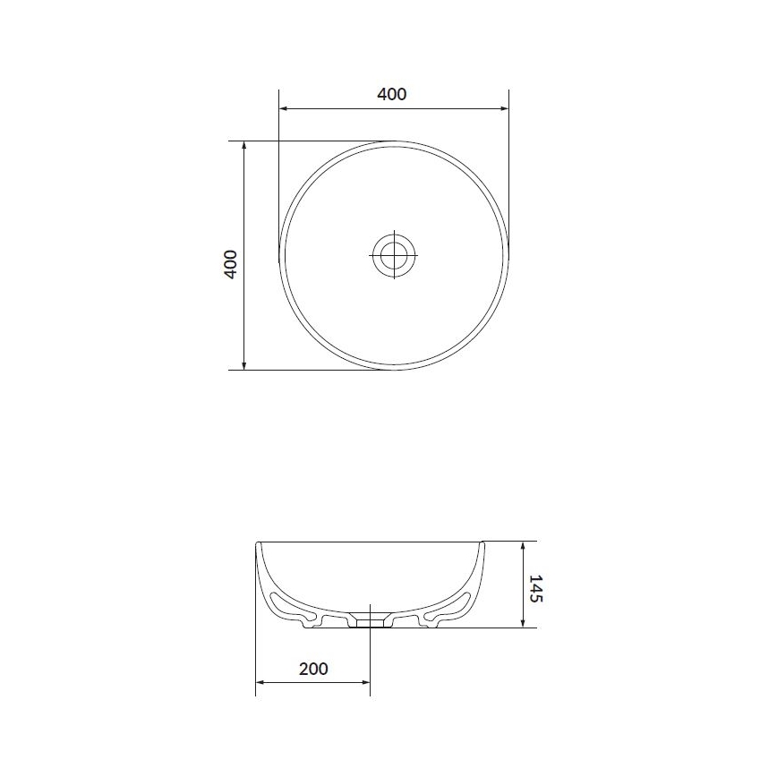 Cersanit K116-048 - Bänkskål MODUO Ø 40 cm keramik/glansig vit