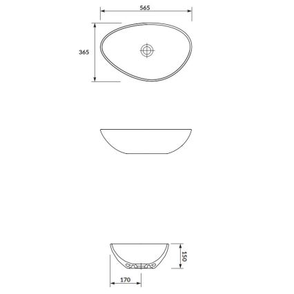 Cersanit K116-052 - Bänkskål MODUO 36,5x56,5 cm keramik/glansig vit