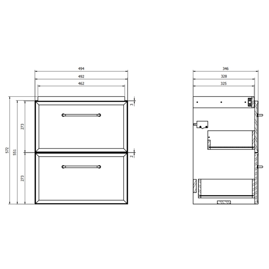 Cersanit S1021-005 - Vägghängt underskåp för tvättställ MILLE SLIM 50x35 cm, vit