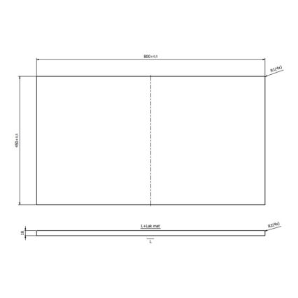 Cersanit S1021-014 - Toppskiva till tvättställsskåp MILLE 80 x 45 cm svart