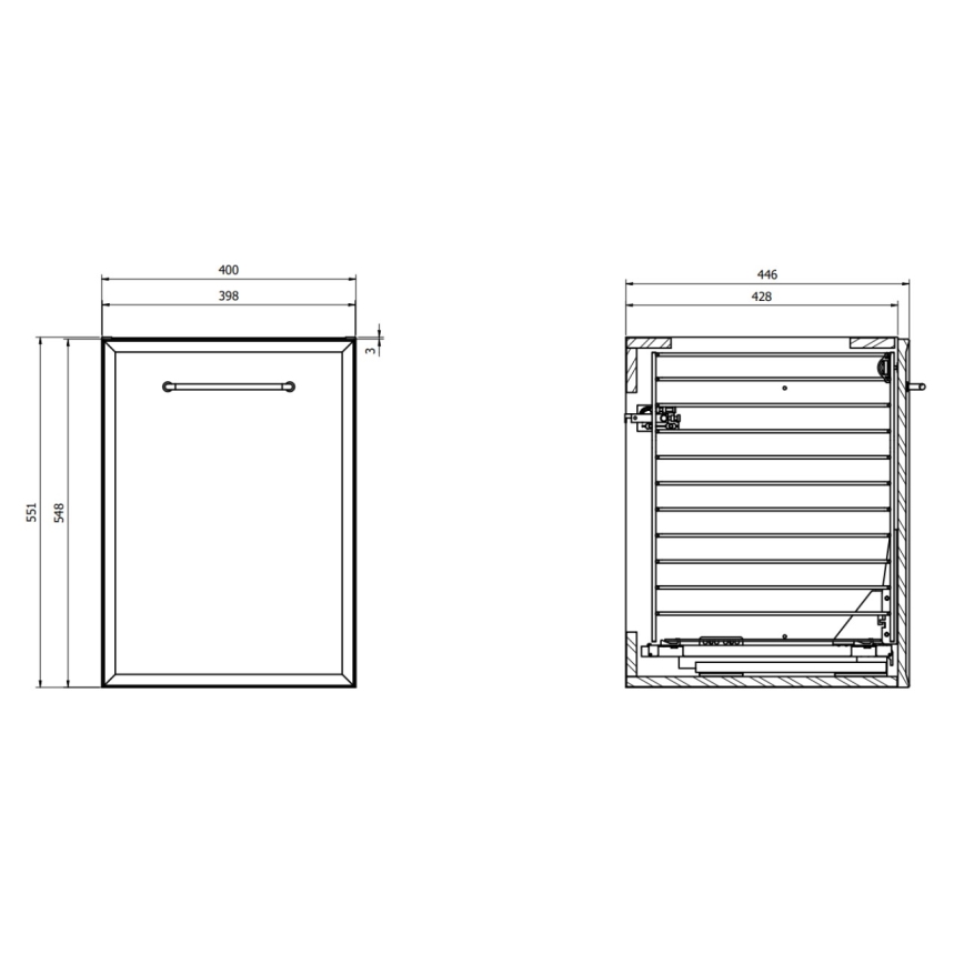 Cersanit S1022-011 - Väggmonterat badrumsskåp med tvättkorg MILLE 40x45 cm vit