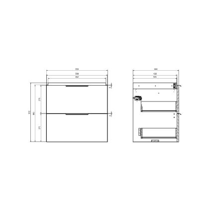 Cersanit S598-046-DSM - Vägghängd kommod MALIKA 60x45 cm, vit