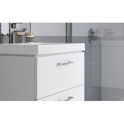 Cersanit S801-149-DSM - Väggmonterat badrumsskåp med tvättställ LARA 80x46x45 cm vit
