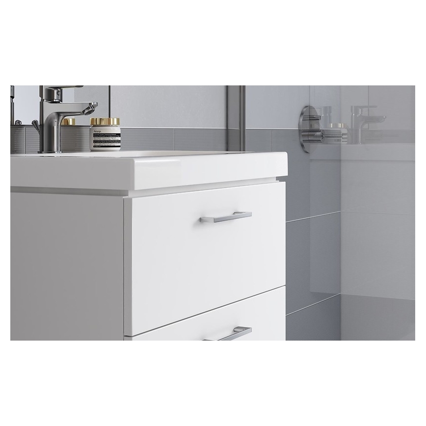 Cersanit S801-149-DSM - Väggmonterat badrumsskåp med tvättställ LARA 80x46x45 cm vit
