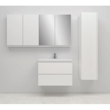 Cersanit S801-221-DSM - Vägghängd badrumskommod med tvättställ MODUO 80x62x45 cm högblank vit