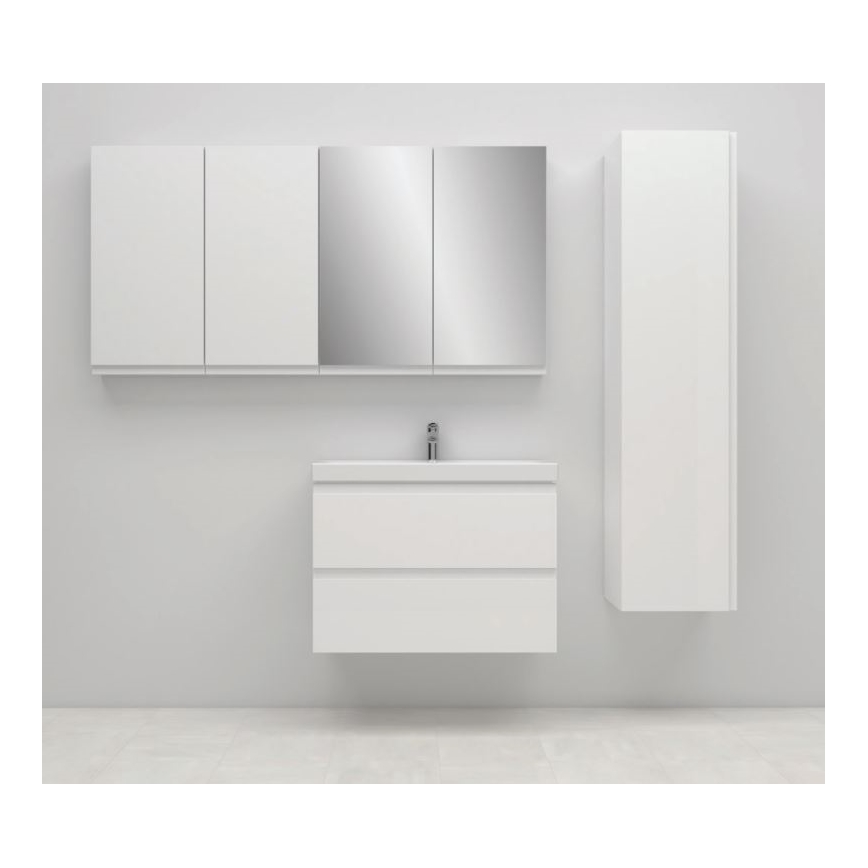 Cersanit S801-221-DSM - Vägghängd badrumskommod med tvättställ MODUO 80x62x45 cm högblank vit