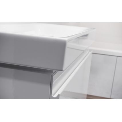 Cersanit S801-221-DSM - Vägghängd badrumskommod med tvättställ MODUO 80x62x45 cm högblank vit