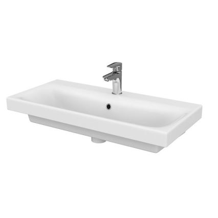 Cersanit S801-221-DSM - Vägghängd badrumskommod med tvättställ MODUO 80x62x45 cm högblank vit