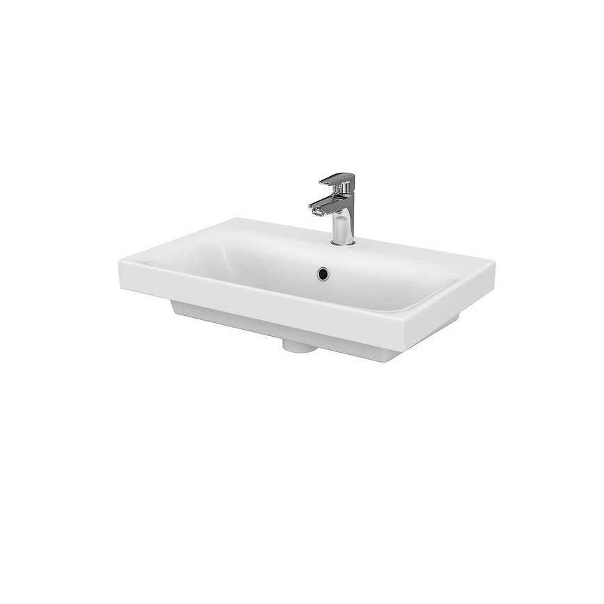 Cersanit S801-227-DSM - Vägghängd badrumskommod med tvättställ MODUO SLIM 60x57x38 cm högblank vit