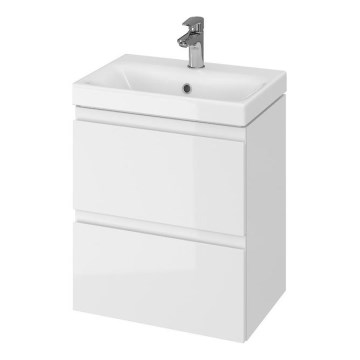 Cersanit S801-229-DSM - Väggmonterat badrumsskåp med tvättställ MODUO SLIM 50x62x35 cm högblank vit