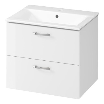 Cersanit S801-309-DSM - Väggmonterat badrumsskåp med tvättställ NIKO 60x50x45 cm vit
