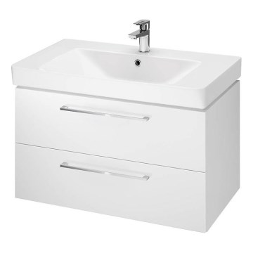 Cersanit S801-338-DSM - Vägghängd badrumskommod med tvättställ LARA 80x46x45 cm vit