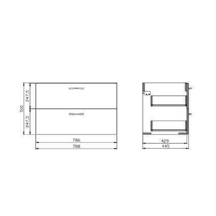 Cersanit S801-539 - Väggmonterad badrumskommod med tvättställ NIKO 80x45 cm valnöt