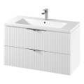 Cersanit S801-542 - Vägghängd badrumskommod med tvättställ TIRSO 100x60x45 cm vit