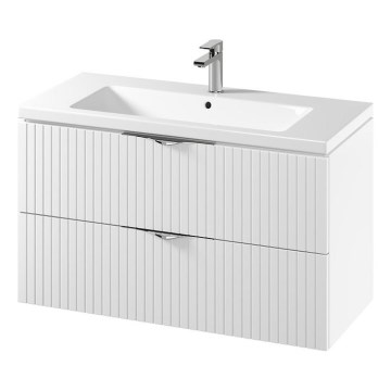Cersanit S801-542 - Vägghängd badrumskommod med tvättställ TIRSO 100x60x45 cm vit
