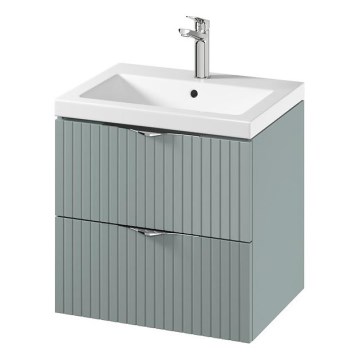 Cersanit S801-544 - Vägghängt badrumsskåp med tvättställ TIRSO 60x60x45 cm mintgrön