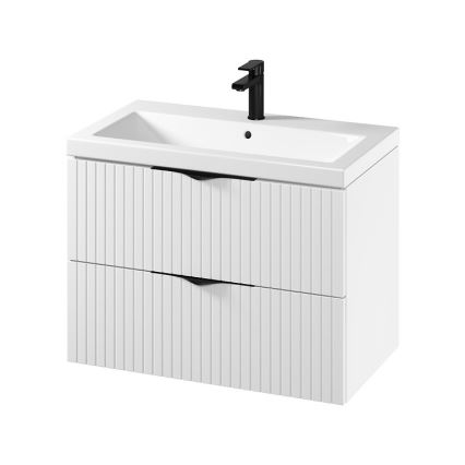 Cersanit S801-547 - Väggmonterad badrumskommod med tvättställ TIRSO 80x60x45 cm vit