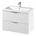 Cersanit S801-547 - Väggmonterad badrumskommod med tvättställ TIRSO 80x60x45 cm vit
