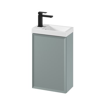 Cersanit S801-570 - Väggmonterad badrumskommod med tvättställ MILLE 40x62x22 cm mintgrön