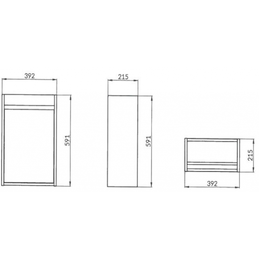 Cersanit S924-001 - Tvättställsskåp CREA 39,2x21,5 cm blank vit