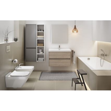 Cersanit S924-008 - Vägghängd badrumskommod för handfat CREA 60x54x45 cm ek