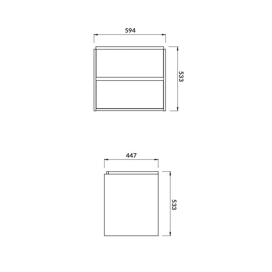 Cersanit S924-008 - Vägghängd badrumskommod för handfat CREA 60x54x45 cm ek