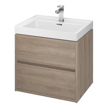 Cersanit S924-008 - Vägghängd badrumskommod för handfat CREA 60x54x45 cm ek