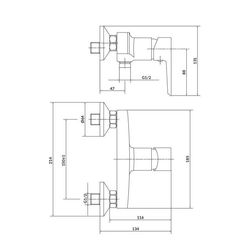 Cersanit S951-033 - Dushkran MILLE vit/skinande krom