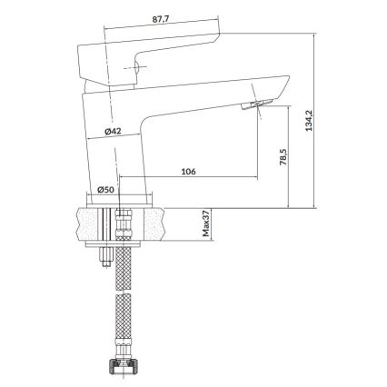 Cersanit S951-047 - Kran till handfat MILLE 13,4 cm vit + avlopp