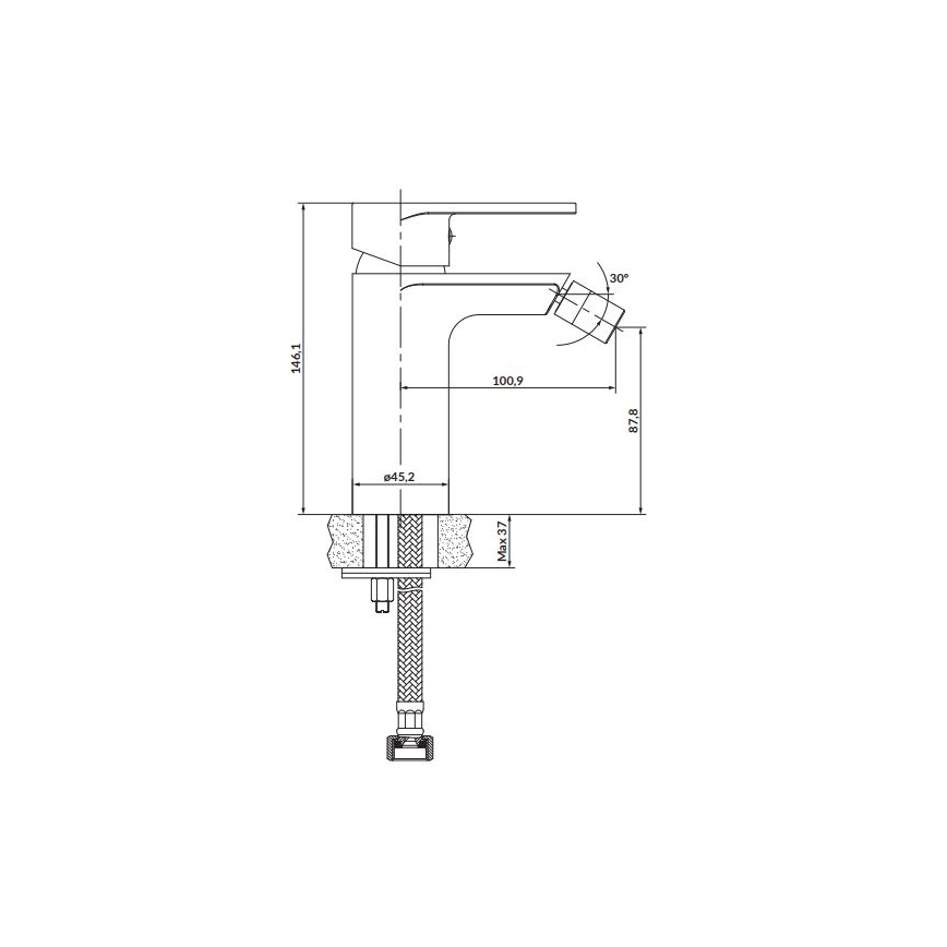 Cersanit S951-315 - Kran till bidé CREA skinande krom