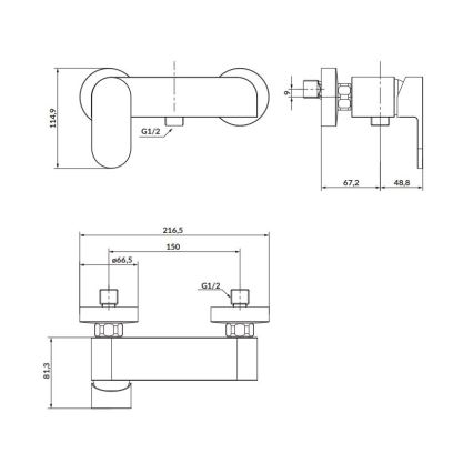 Cersanit S951-324 - Dushkran CREA nickel