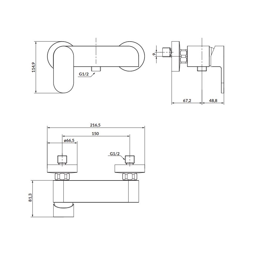 Cersanit S951-324 - Dushkran CREA nickel