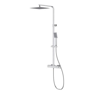 Cersanit S951-341 - Duschset med termostatblandare CITY blank krom