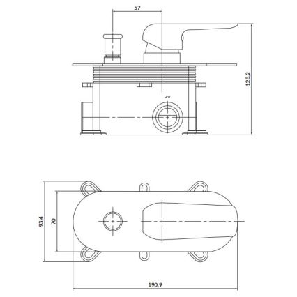 Cersanit S951-345 - Dushkran för dold installation CITY skinande krom