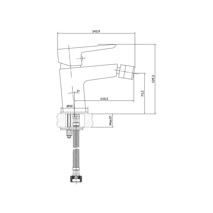 Cersanit S951-347 - Kran till bidé MILLE skinande krom