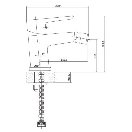 Cersanit S951-349 - Kran till bidé MILLE svart