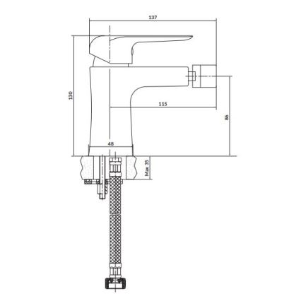 Cersanit S951-350 - Kran till bidé CITY skinande krom