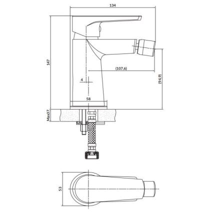 Cersanit S951-351 - Kran till bidé MODUO skinande krom