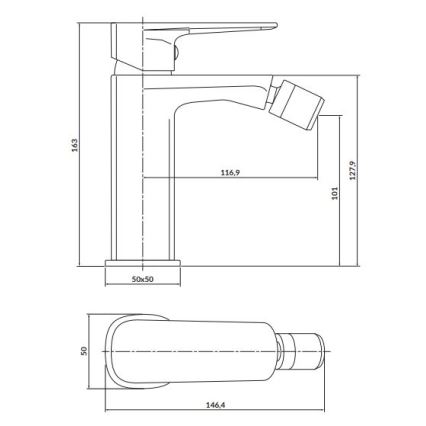 Cersanit S951-379 - Kran till bidé LARGA svart