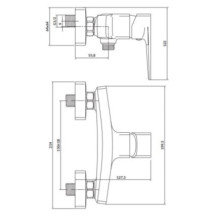 Cersanit S951-382 - Dushkran LARGA svart